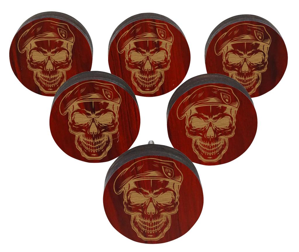 IBA Indianbeautifulart Brown Engraved Knobs Wooden Cupboard Door Knobs Pull Handle Pack of