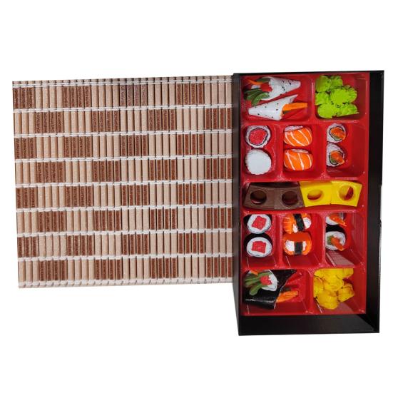 1 Sett Sushi Sjakkspill med Rullemattespillbrett Bento Oppbevaringsboks Barn Voksne Bærbar Reise Pedagogisk Håndrullet Sjakkbrettspill Leke