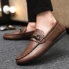 Social Shoe for Men Leather Casual Dress Shoes Man Spring Autumn Pointed Toe Party Luxury Designer Legitimate Business Black New