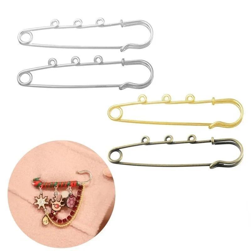 1 Pcs 3 Hole Brooches for Jewelry Making DIY Creative Accessories Women's Handmade Pins and Brooches 64*16 Mm