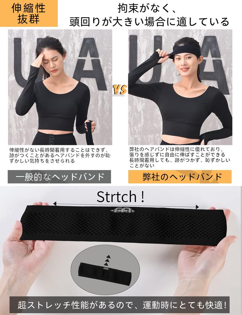 JBM Sports Perfect for and Black Men's Headband, Sweat-Wicking, Quick-Drying, Breathable, Thin, Stretchy, Soft, Sweat-Blocking, Stylish, Soccer,