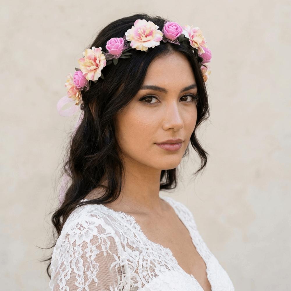 Korean Style Floral Headband Boho Style Wedding Headpiece Fashion Bridal Wreaths Princess