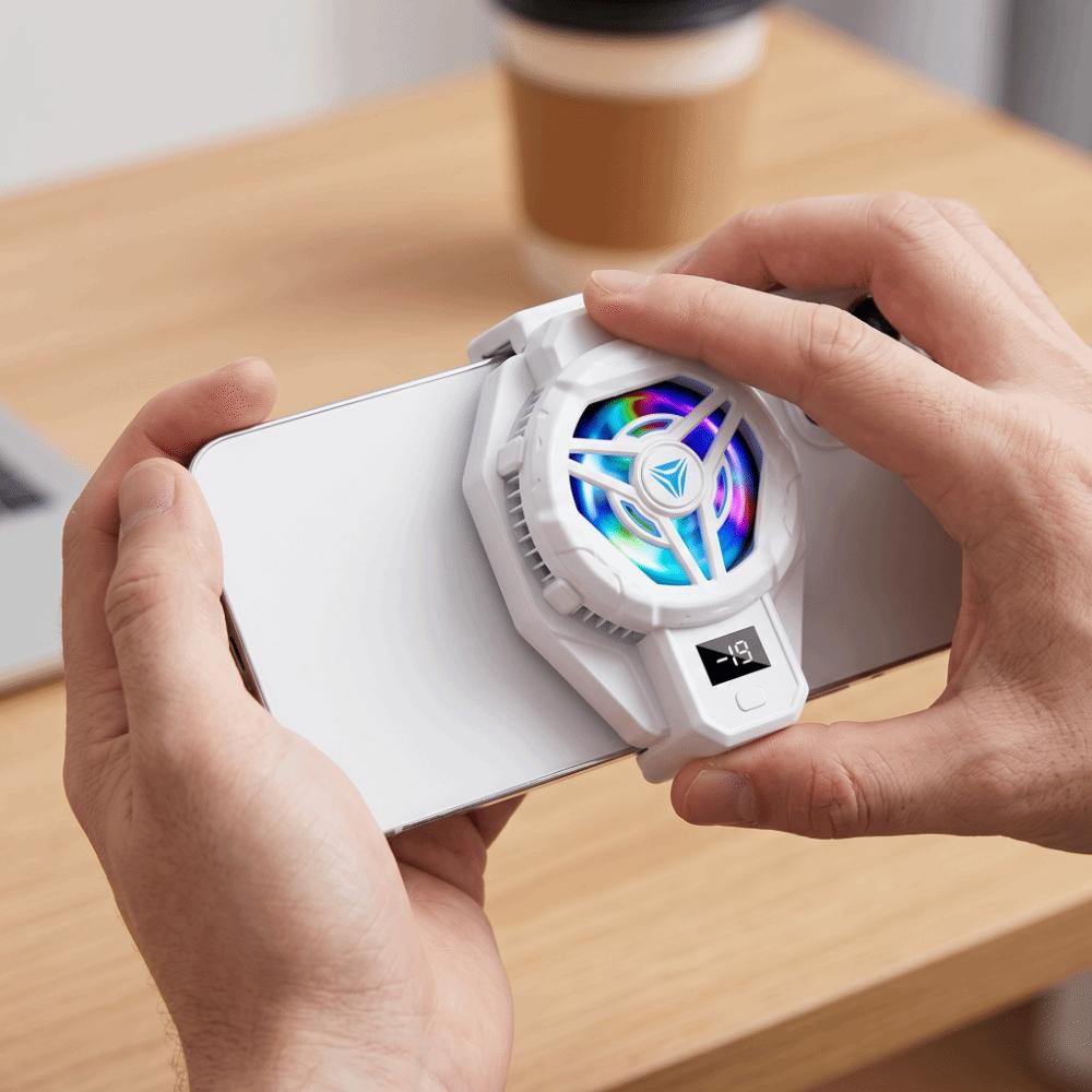 Back-Clip Mobile Phone Cooler 2 in 1 Mobile Phone Cooling Fan Phone Game Cooler Live Broadcast