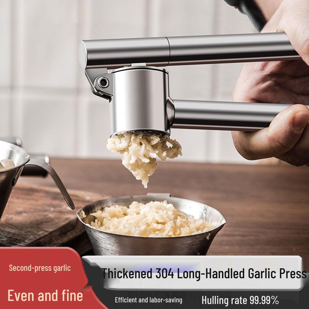 304 Edelstahl Knoblauchpresse & Schäler - Manuelles Werkzeug zum Zerkleinern, Pürieren und zur Pastenherstellung