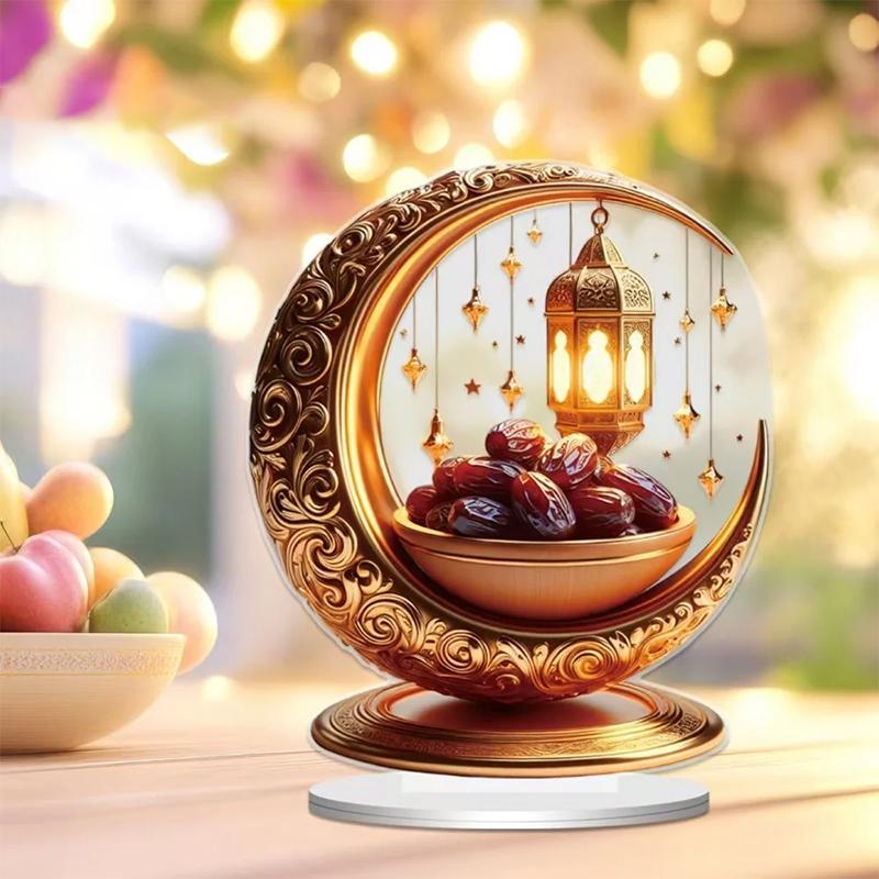 Ramadánová stolní dekorace Krásná výzdoba Eid al-Fitr Akrylová měsíční ozdoba Ozdoba na odpočet do Ramadánu Pro