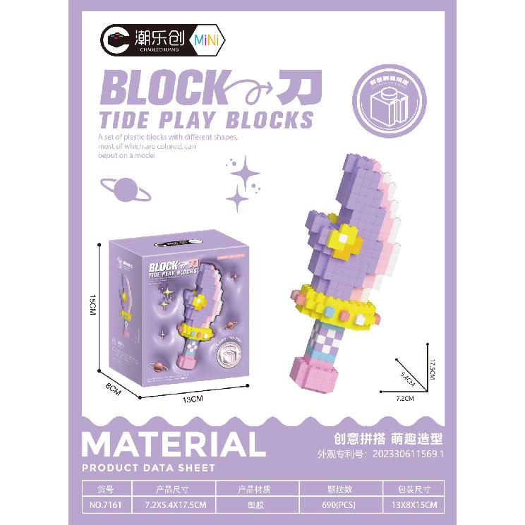 Kompatibel med Mikropartikkel Reddikk-kniv Byggeklosser Våpenmodell Gutter og Jenter Kreativt Pedagogisk Leketøy