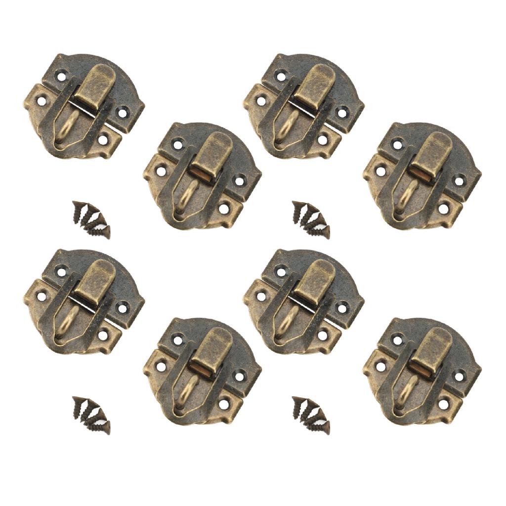 Jewelry Box Hasp Latch Iron and Zinc Alloy Lightweight Retro Style Decorative Hasp Latch Bronze