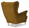 ARI Scandinavian Family Meble Wing Chair, Gold Mustard Velvet