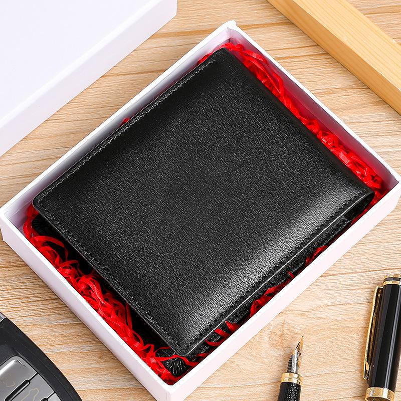 Men's First-layer Cowhide Leather Wallet, 30% Off Short Change Bag, Coin RFID Anti-theft Wallet.