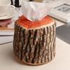 1pc Creative Imitation Tree Bark Tissue Box Napkin Holder Case Paper Cover 13 X 11cm Home Kitchen Practical Decor Accessory