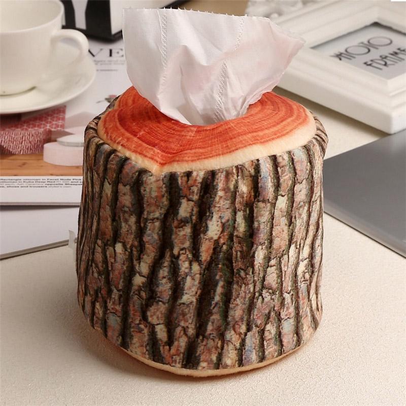 1pc Creative Imitation Tree Bark Tissue Box Napkin Holder Case Paper Cover 13 X 11cm Home Kitchen Practical Decor Accessory