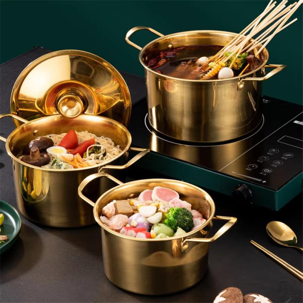Double Handle Noodle Cooker Deepened Stew Pot Multipurpose Soup Cooking Pot  Porridge