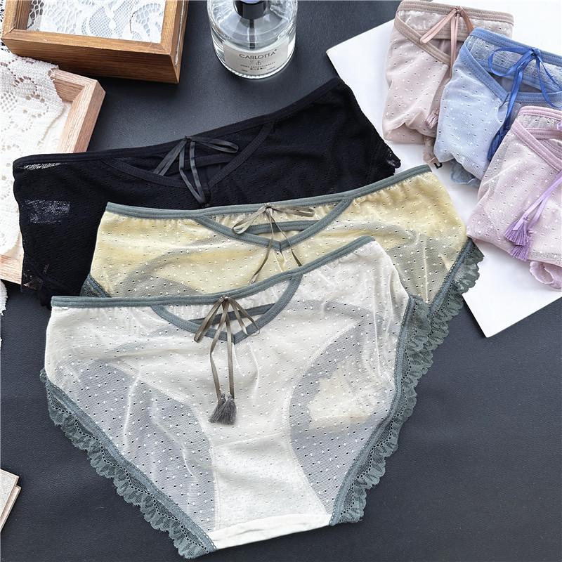 Clearance Ice Silk Lace Low-Rise Women's Panties