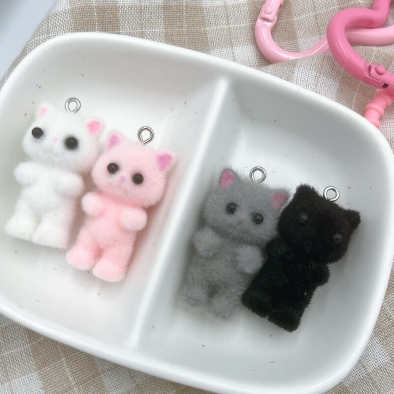 Cat Flocking Keychain 6-piece doll goods custom bag