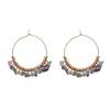 Boho Chic Circular Alloy Resin Earrings Women Geometric Dangle Hoop Jewelry Ethnic Style