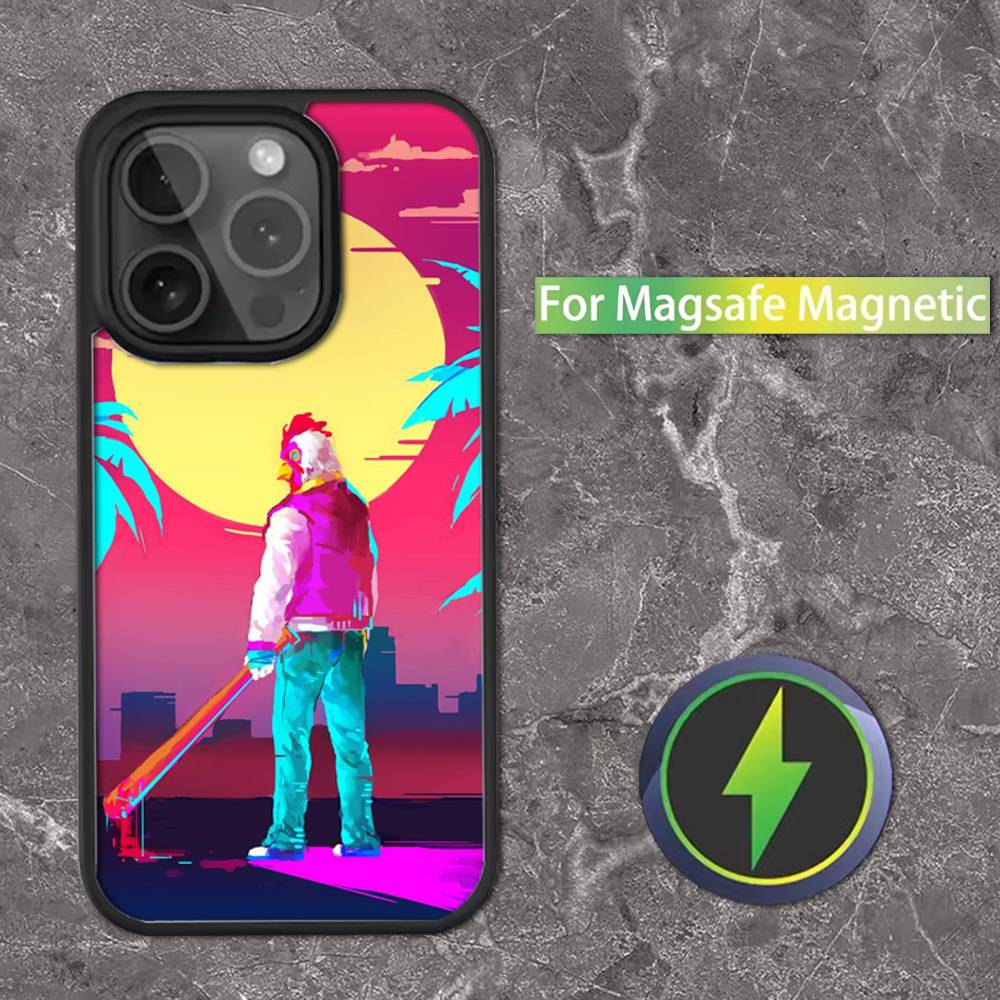 Game Hotline Miami Phone Case For iPhone 16,15,14,13,12,11,Pro,Max,Plus,Mini,SE Magsafe Magnetic Wireless Charging