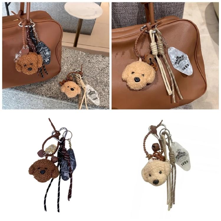 Practical Bag Pendant Cartoon Bear Dog Keychain Plush for Keys and Bags Soft and Practical Designs Bag Charm