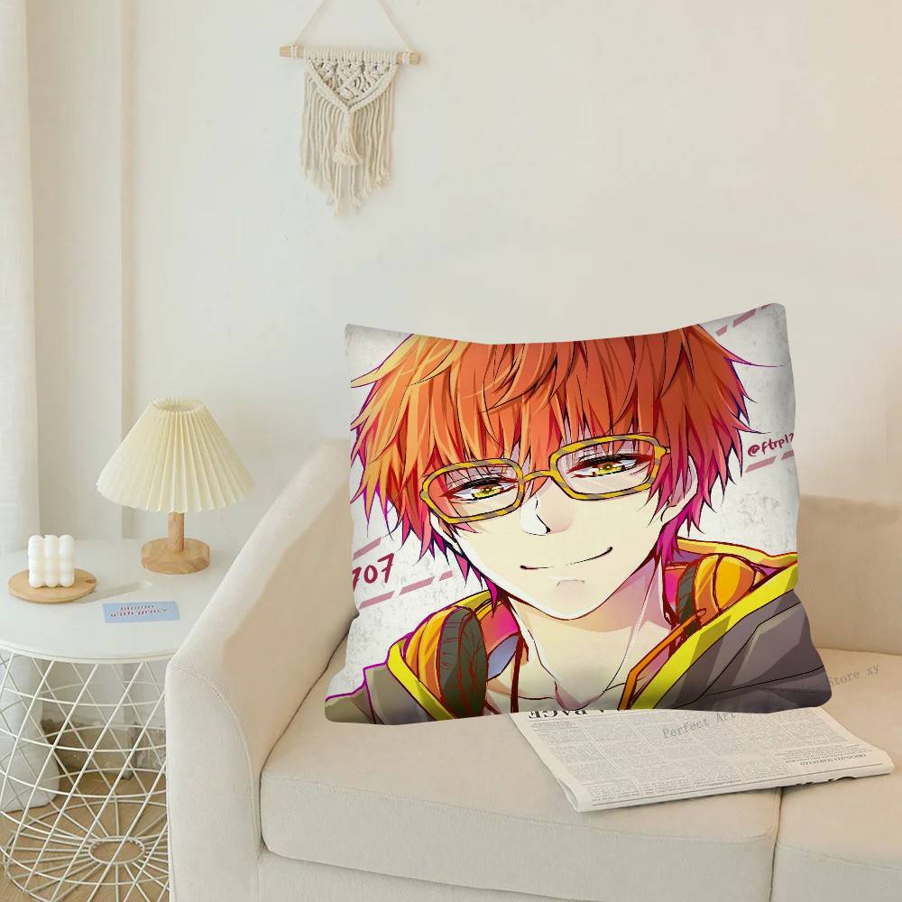 1Pc Anime M-Mystic Messenger Game Pillow Case Fashion Square Pillowcase Bedroom Sofa Room Ins Decoration Leisure