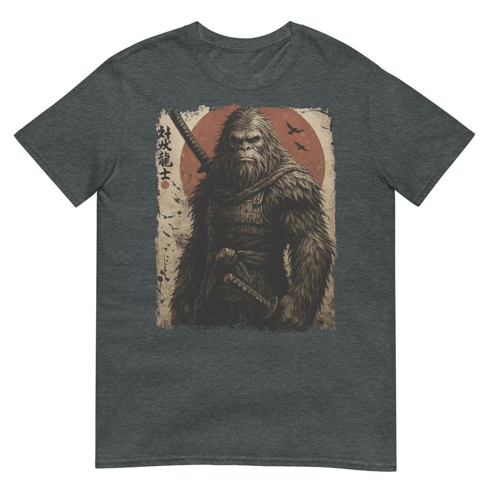 Vintage Japanese Art Anime Bigfoot Samurai Graphic Sasquatch TShirt