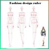 Conjunto de Réguas de Moda com Gabarito Dinâmico Humano para Design de Roupas, Desenho de Linha e Prototipagem