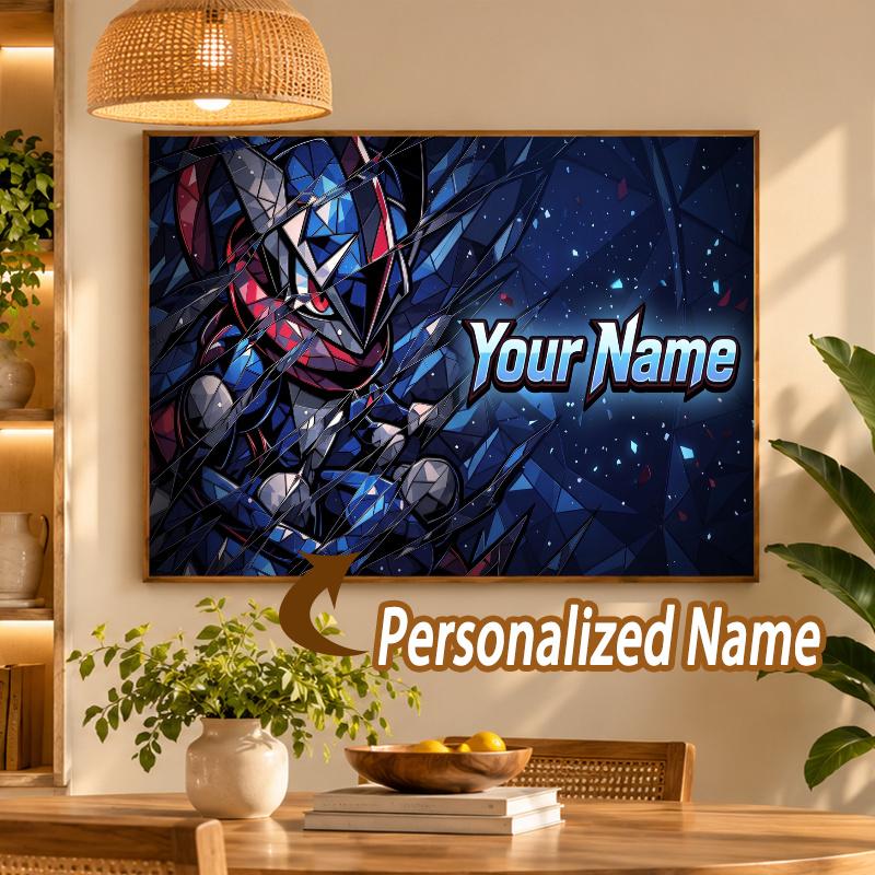 Greninja Custom Name Diamond Painting Personalized 5D Full Drill DIY Diamond Art Home Decor