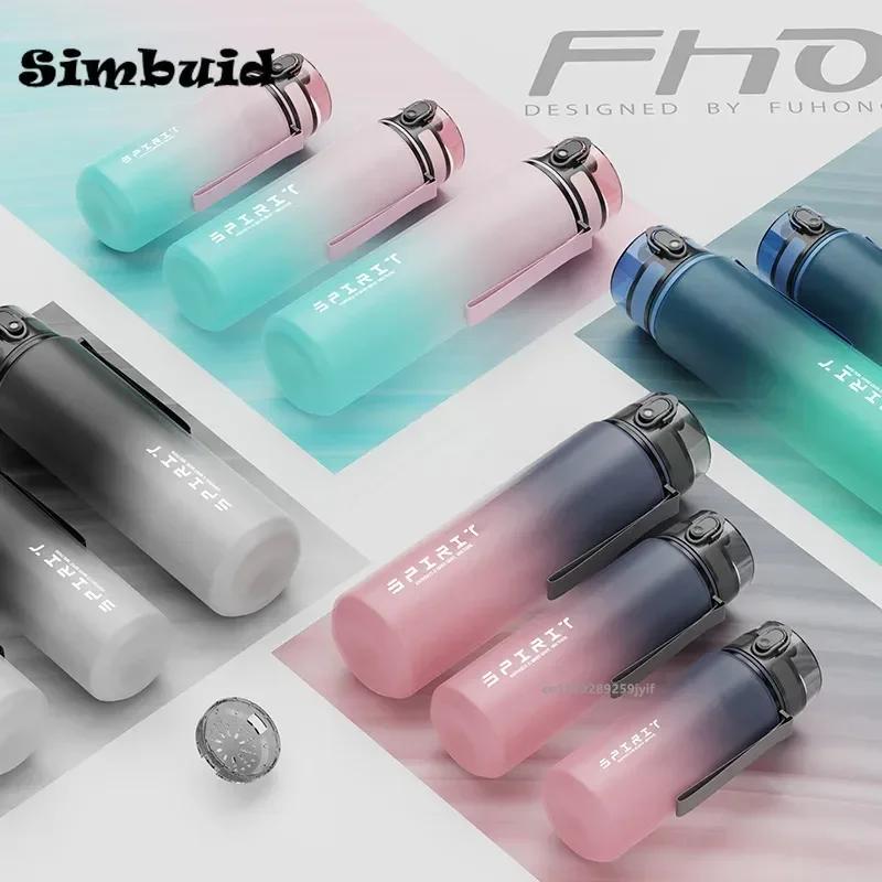 1 Liter/500ml/650ml Water Bottle Motivational Sports Bottle Leak Proof Plastic Drinking Cup Outdoor Travel Gym Fitness Jugs