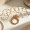 Retro Multi-Layer Rhombus Bracelet Set for Women - European & American Style, Exaggerated Luxury Design In High-End Metal.