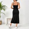Women Summer Strap Backless Package Hip Hig Split One Piece Dress