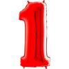 Red Metallic Foil Balloon Number 1 - 100 Cm Grabo