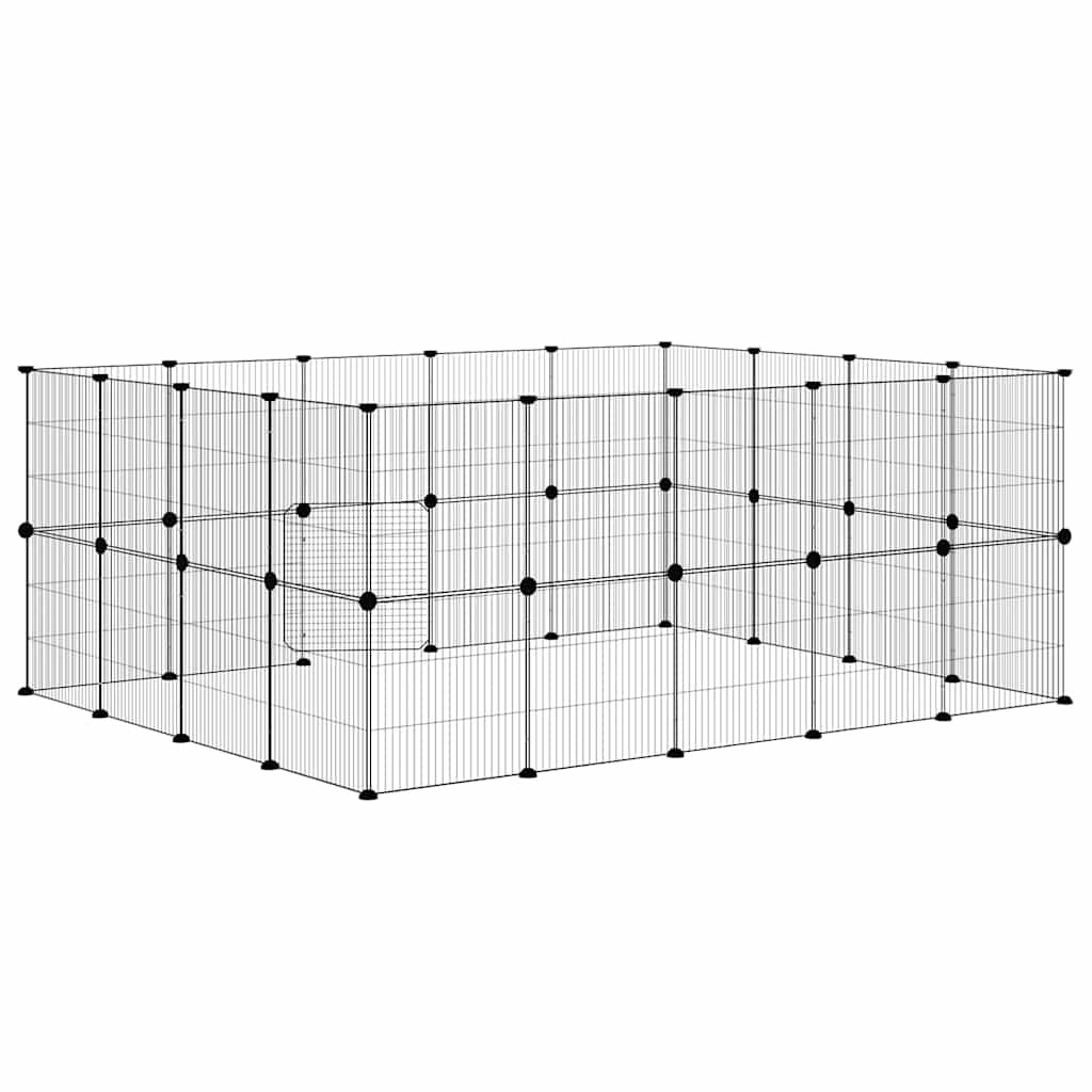 36 Piece Pet Cage with Door Black 35x35 Cm Steel