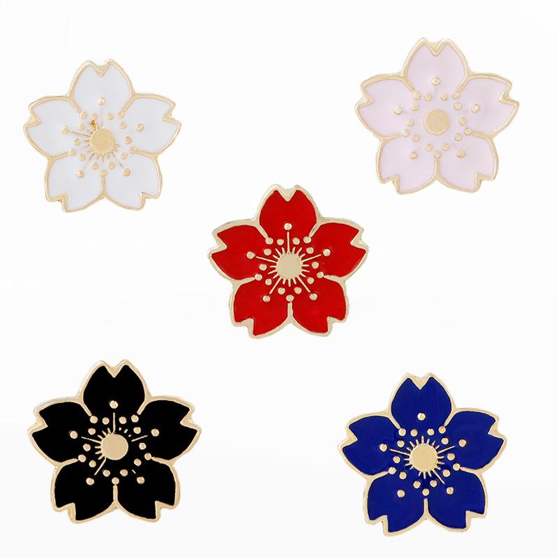 Sakura Blossom Cartoon Brooch: Versatile Enamel Floral Badge