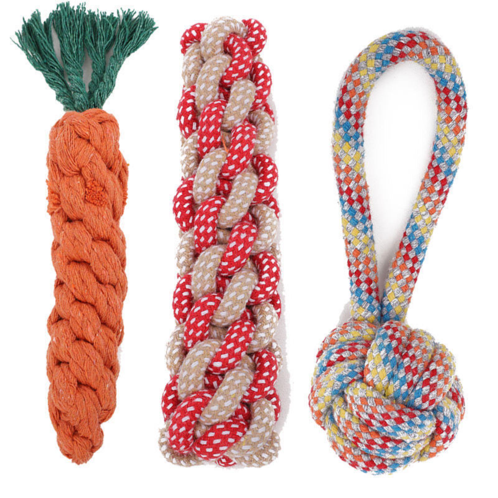 

Durable Dog Chew Toys Set Rope Tug Toy Plush Squeaky Toy for Dogs Interactive Pet Toys for Teeth Cleaning and Playtime One Size белый