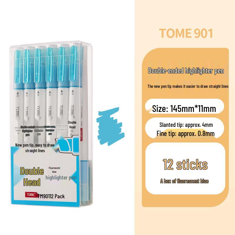 TOME Dual-Head Fluorescent Highlighters for Colorful Planning and Decoration