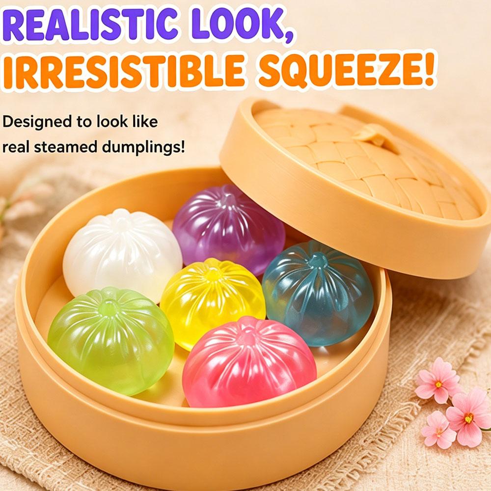 Kreativer Mini Bao Bun Squishy 6 Stück Glücksknödel Quetsch Fidget Sensorisch Anti-Stress-Linderung Partygeschenk Neuheit Scherzgeschenk