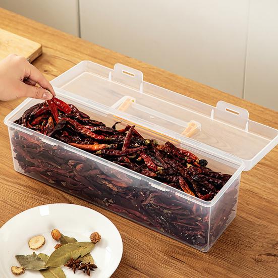 Transparent Storage Box with Dustproof Lid Yellow Handle Stackable Plastic Organizer Cosmetics Office Spices Art Supplies Tools