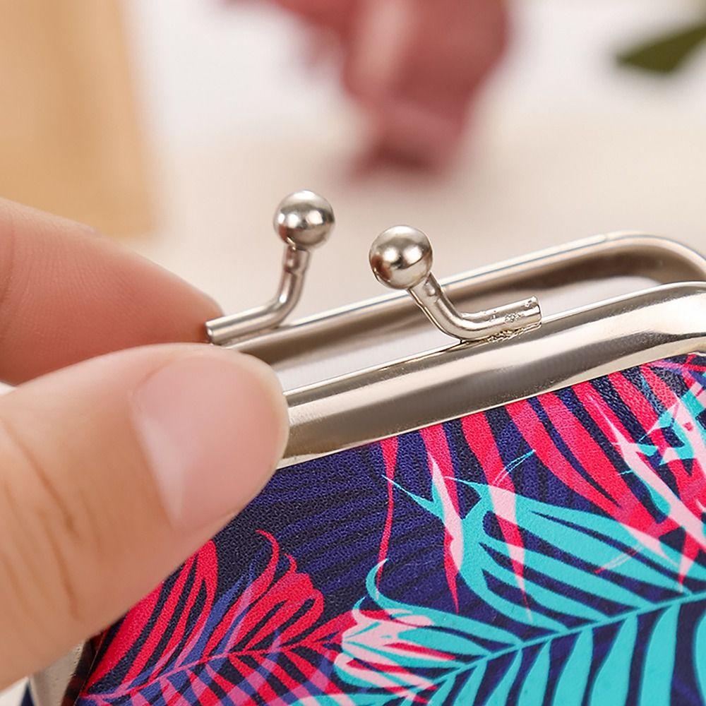 Vintage Floral Coin Purse Ethnic Style Iron Mouth Clip Change Money Organizers PU Cash Pouch Gift Bag