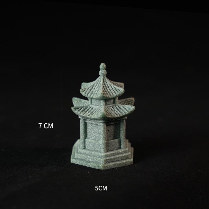 Pebble Bridge Small Boat Ornament: Miniature Water Bonsai Rockery Decoration for Floral Landscapes.