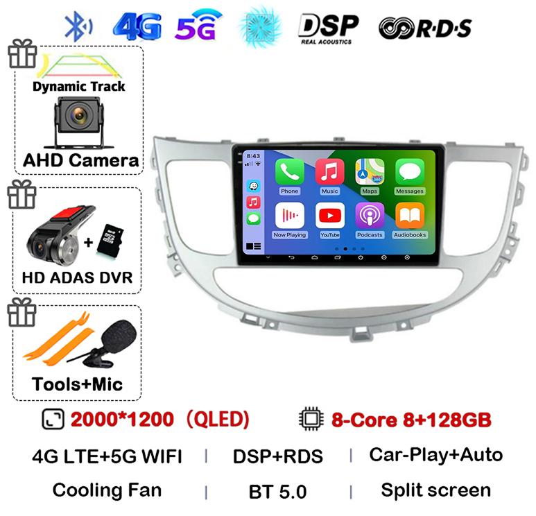 Android 14 Auto Carplay 4G+WIFI For Hyundai Rohens Genesis 2008-2013 Car Radio Multimedia Video Player GPS Navigation Stereo DSP