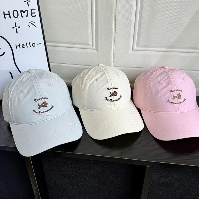New quick-drying cute cartoon pattern embroidered baseball cap for men and women spring and summer soft top versatile face cap