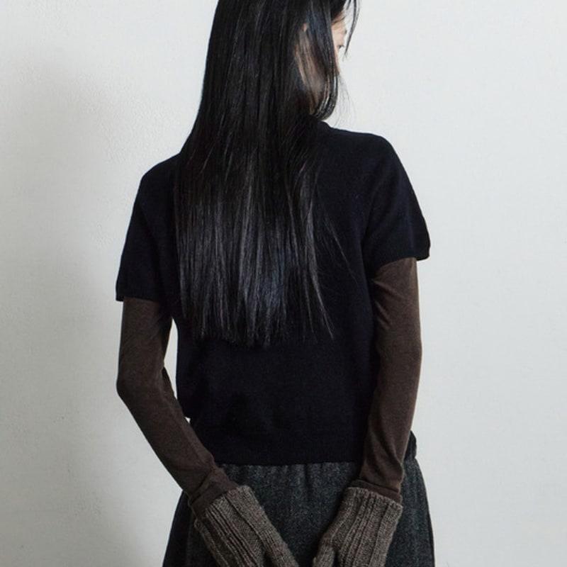 Monochrome hand leaf gloves (brown)