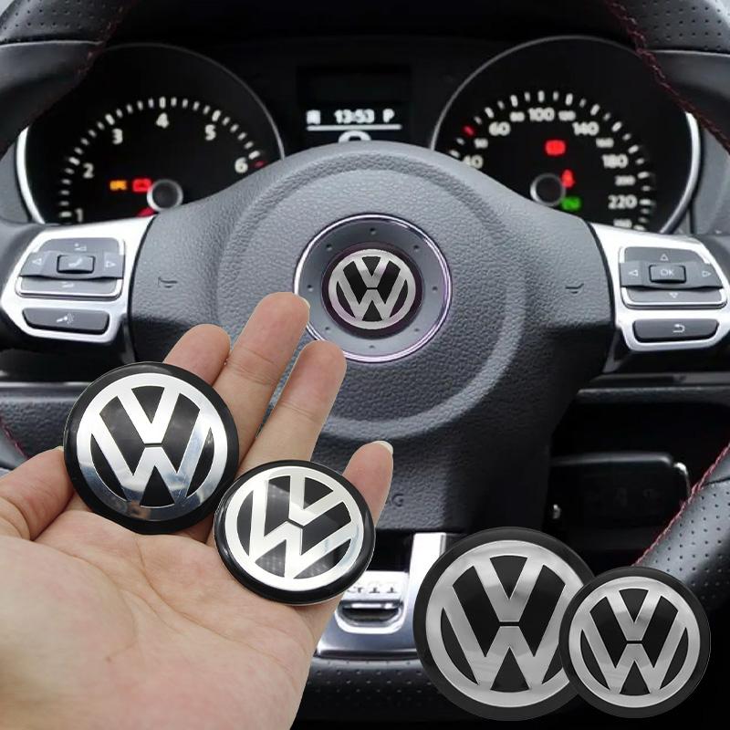For Volkswagen For Volkswagen VW Golf Polo Passat GTI R Line R32 Jetta MK4 Car Steering Wheel Center Emblem Badge Stickers Interior Accessories