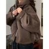 Abrigo de Invierno Holgado de Ocio Color Sólido para Mujer Chaqueta Trench Moda Femenina Elegante Casual Ropa para Mujer
