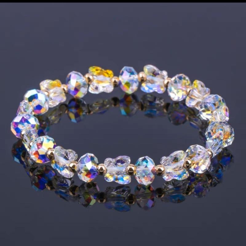Fashion Butterfly Charm Crystal Stretch Beaded Bracelets Elastic Rope Women Temperament Bracelet&Bangles Charms Bohemian Jewelry