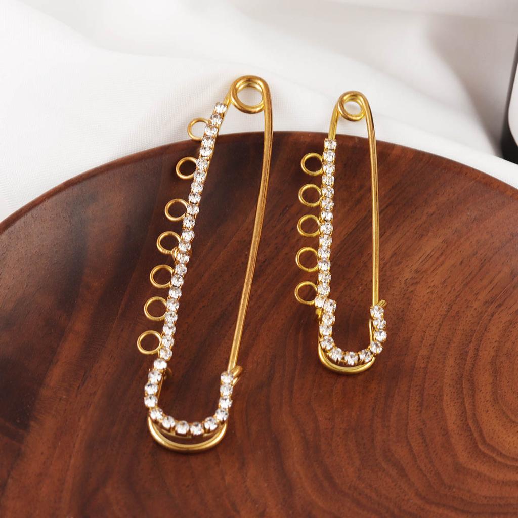 New 2pcs/lot Wedding Brooch Safety Pins Needles Brooch Inlaid With Zircon Brooch Zircon Pin Accessories Jewelry Making Findings