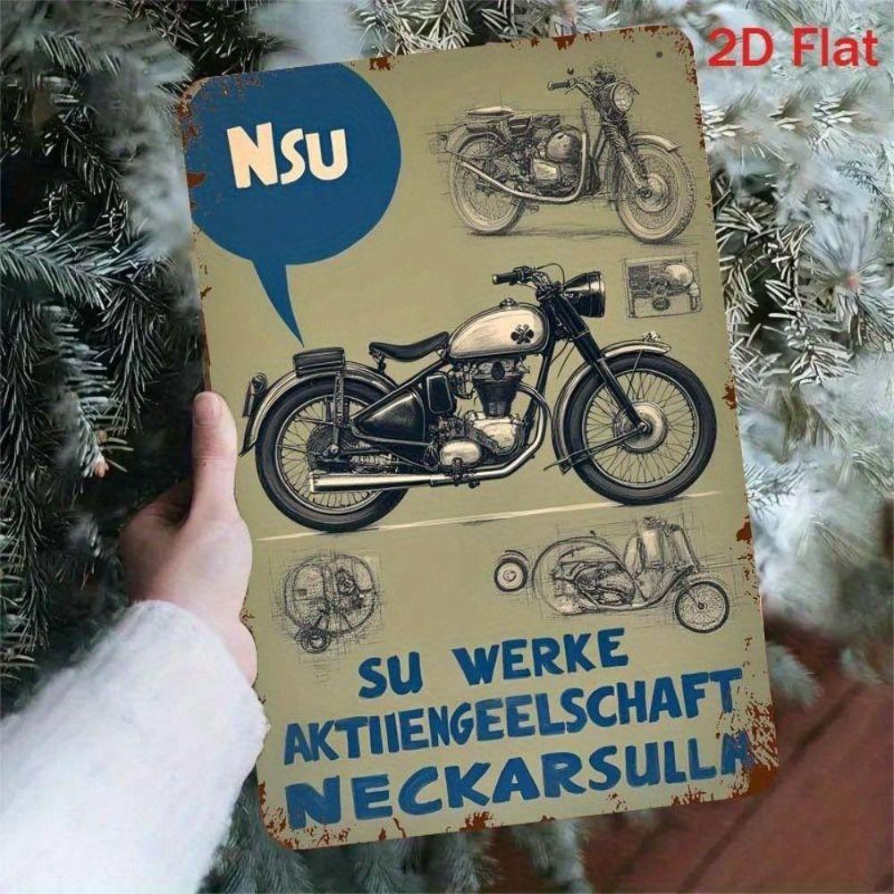 Retro Motorcycle Tin Sign Man Cave Garage Decor 20x30 Cm Metal Poster