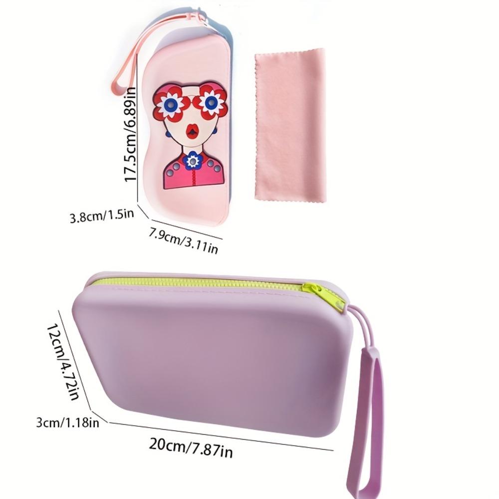 1pc Silicone Glasses Bag Portable Sunglass Storage Bag Glasses Glasses Case Hanging Large Capacity Glasses Bag