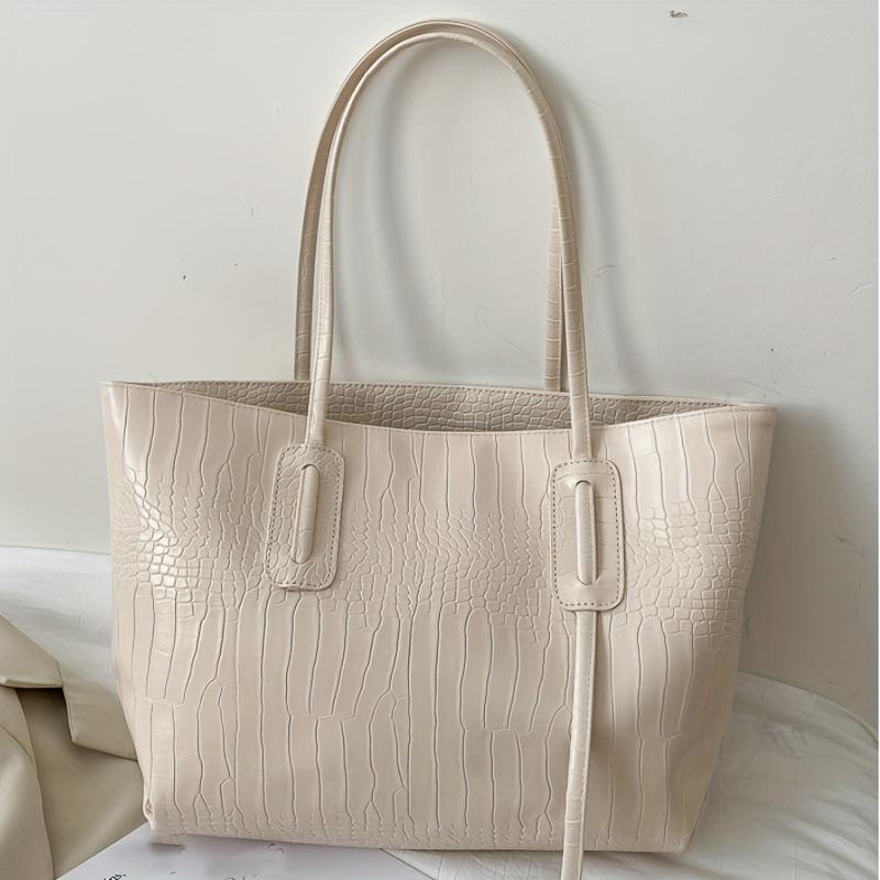 

Stylish Women s Tote Bag, Large-capacity High-quality Crocodile-pattern Handbag, Featuring A Zipper Closure. Ideal for Daily Commuting