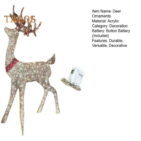Χριστουγεννιάτικα στολίδια από τάρανδο Λαμπερά πλαστικά στολίδια ελαφιού με φώτα LED για εσωτερικές εξωτερικές εμφανίσεις διακοπών