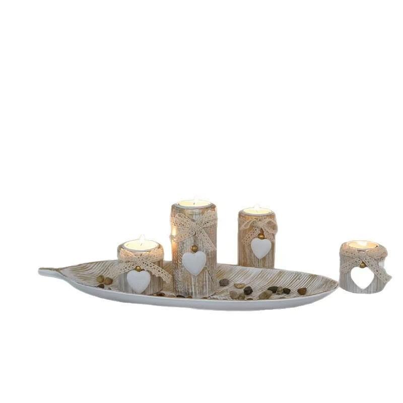 Wooden Candle Holder Wedding Decor With Handcrafted Design For Romantic Table Setting