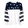 Womens Winter V-Neck Zipper Hoodie Loose Fit Striped Print Casual College Style Sweatshirt